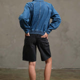 Washed Denim Bomber Jacket - RJ1071