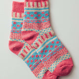 Colorful Fair Isle Knit Socks