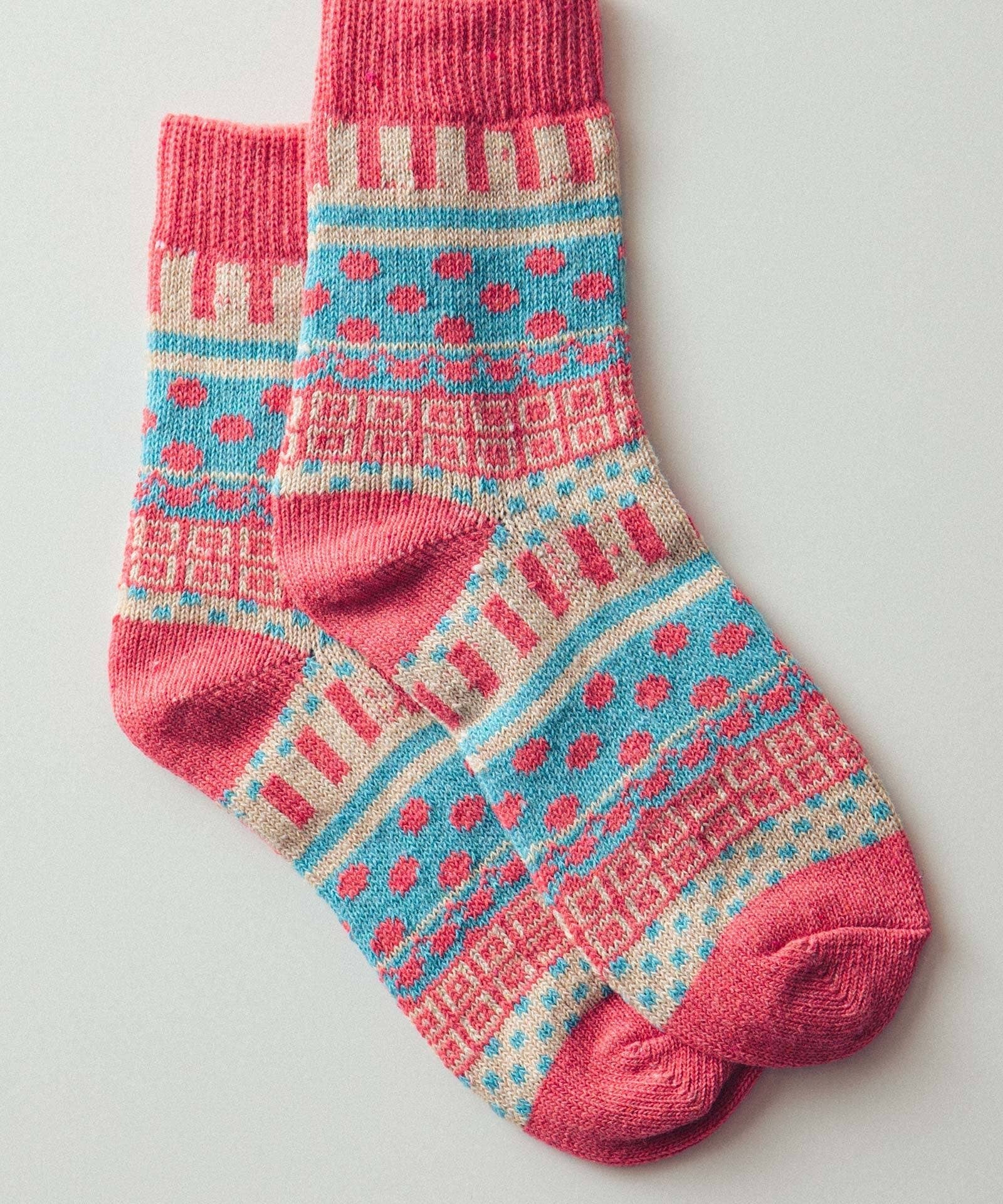 Colorful Fair Isle Knit Socks