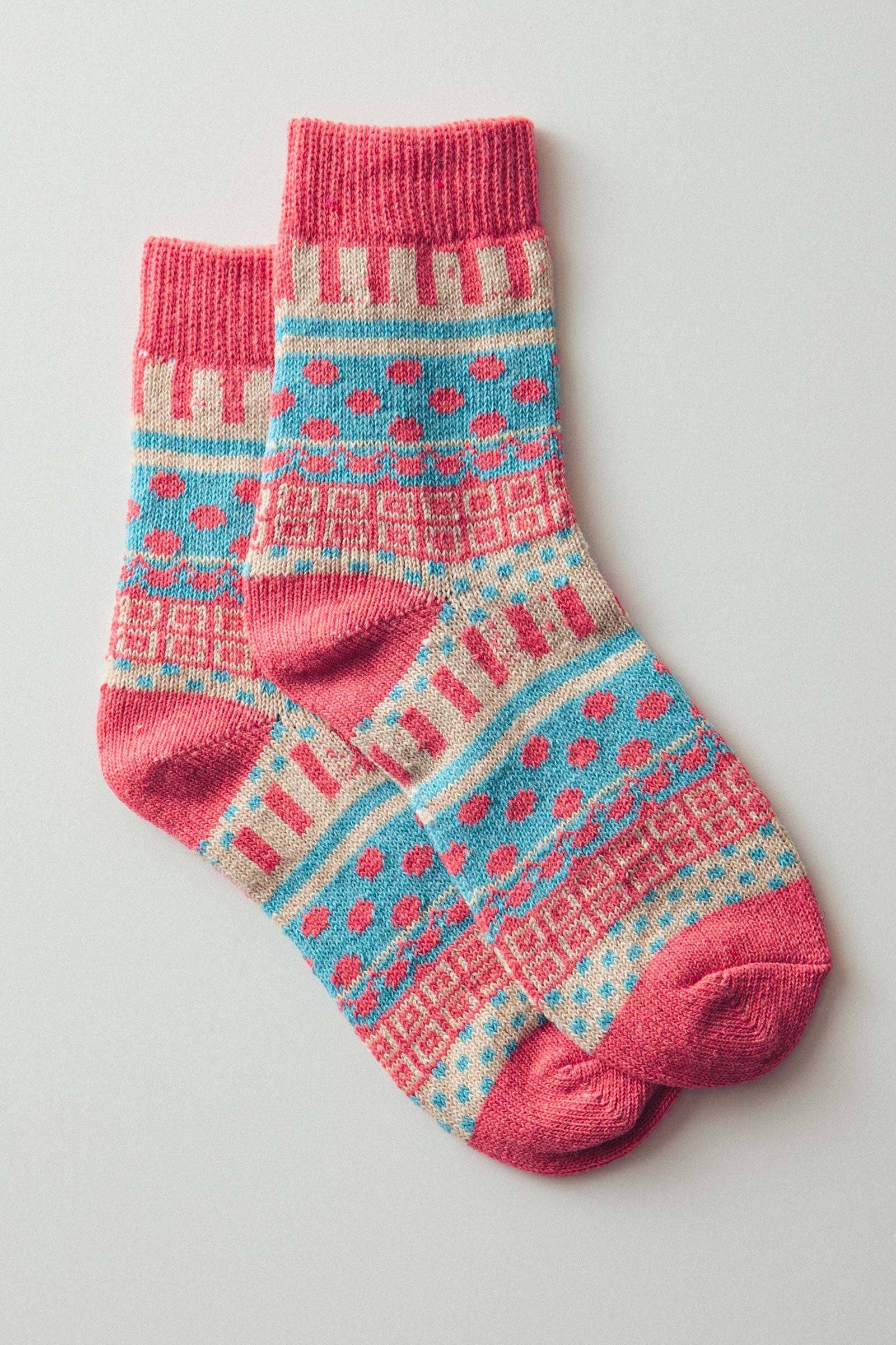Colorful Fair Isle Knit Socks