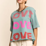 Garment-Wash Love Graphic Tee