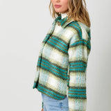 60367 Plaid Printed Jacket