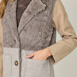61307 Color Blocked Long Coat
