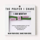 I AM WORTHY Christian Cord Bracelet | Bible Verse Gift