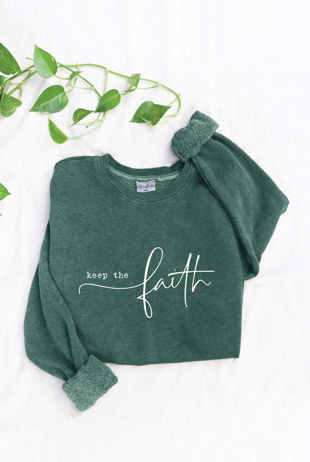 "KEEP THE FAITH" Graphic Sweatshirt