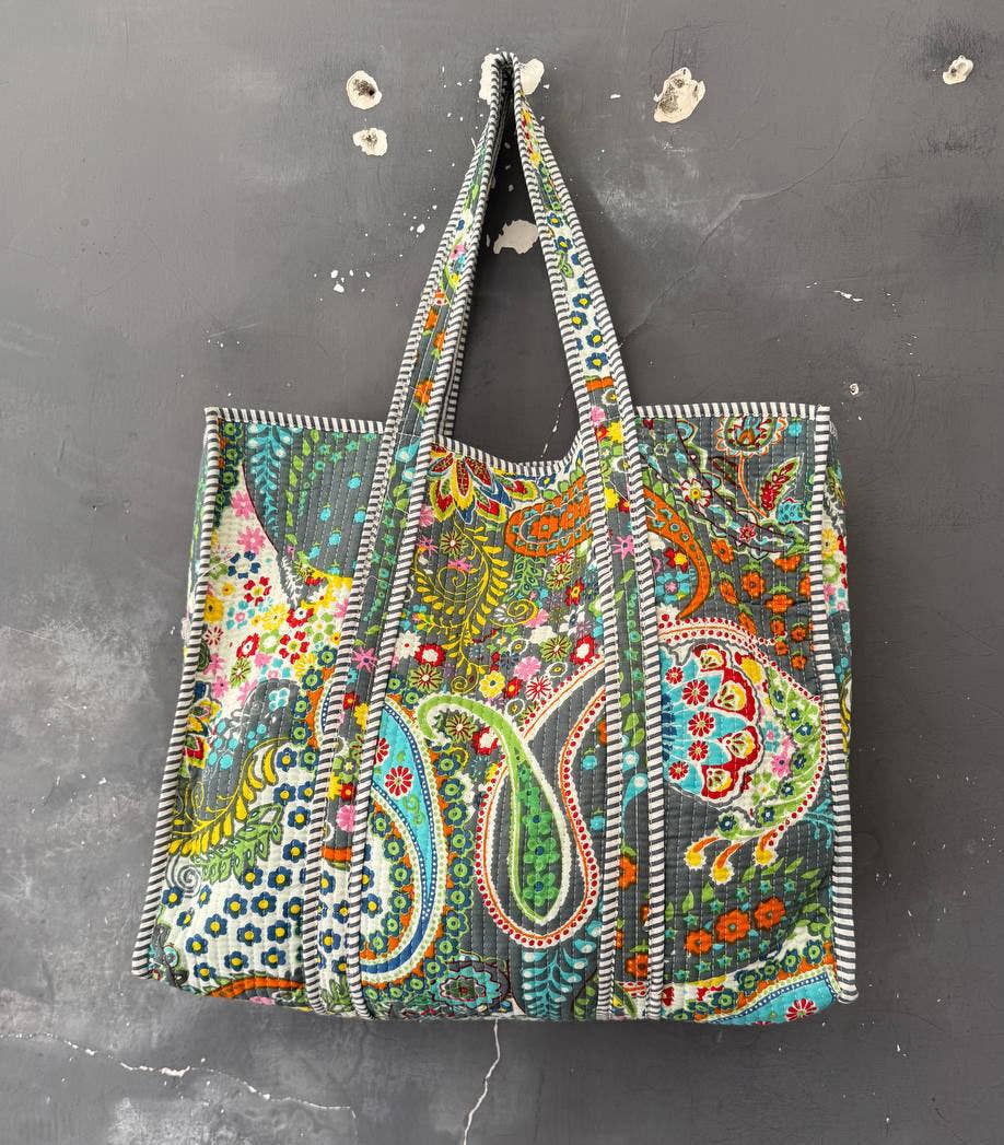 Paisley Cotton Tote Bag
