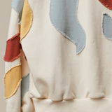 Abstract Patch Hoodie with Kangaroo Pocket