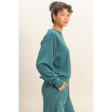 Raw Edge Detail Burnout Sweatshirt