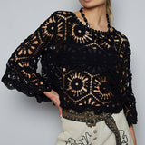 Round Neck Crochet Cropped Top