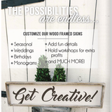 12x12 Wood framed blank sign w/removeable insert DIY 11032
