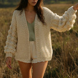 Knit Cardigan with Bauble Sleeves