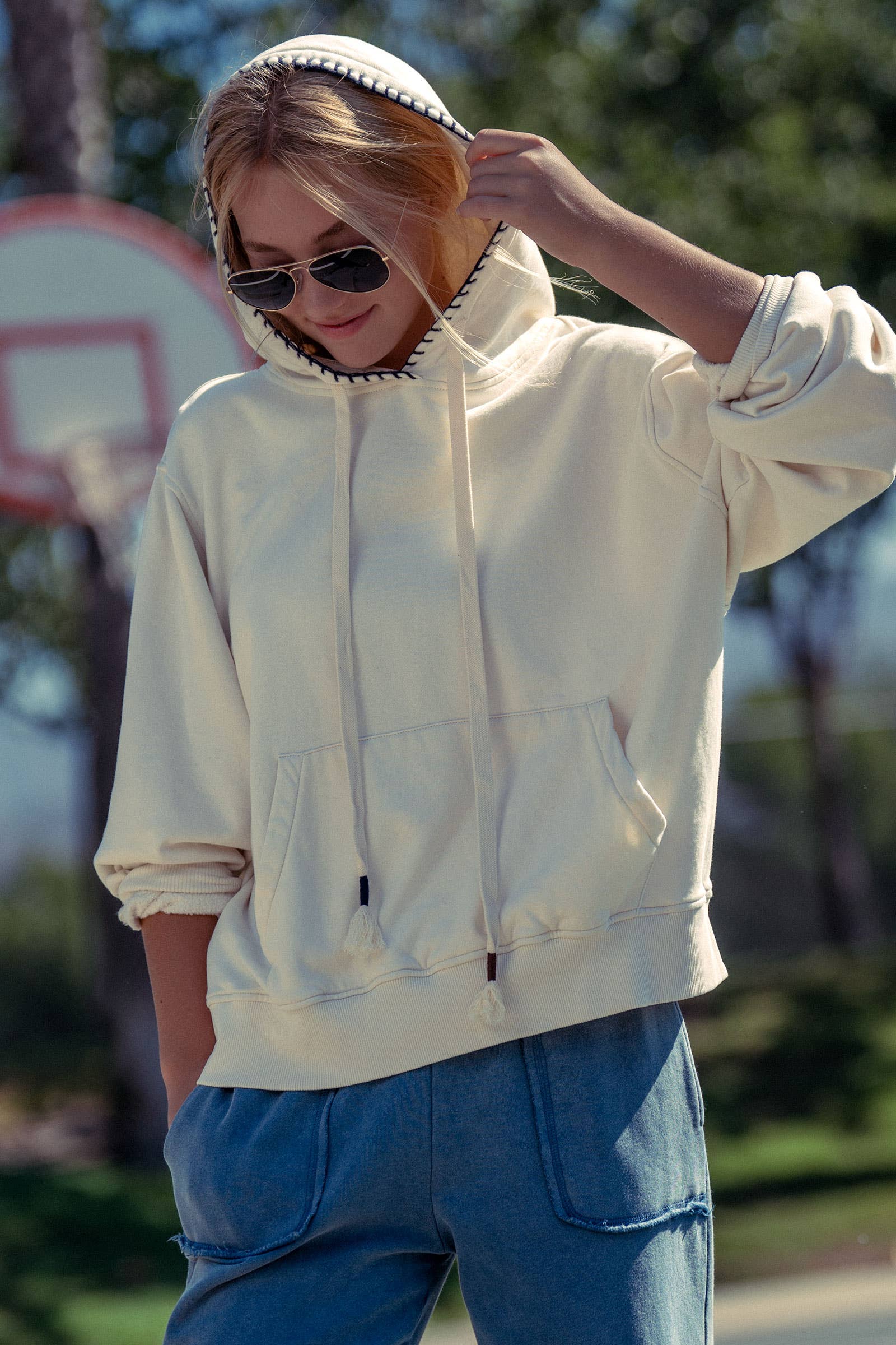 Vintage-Wash Hooded Sweatshirt