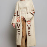 love & peace cardigan