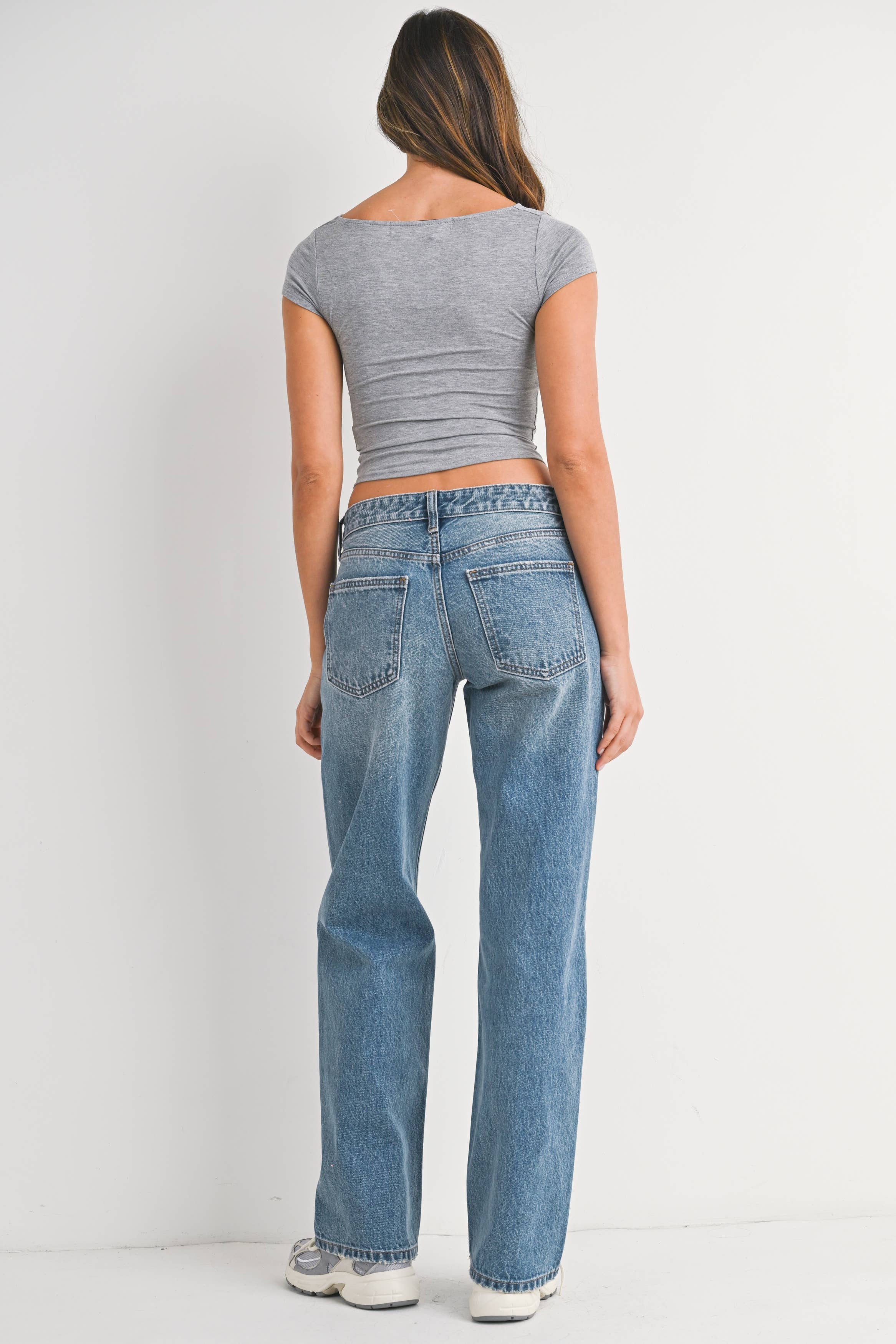 Tint Low Rise Straight Leg Jeans
