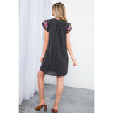Embroidered Short Sleeve Dress