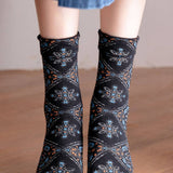 Retro Mid-calf Patterned Socks