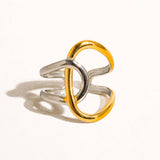 Lior 18K Gold Non-Tarnish Abstract Two Tone Ring