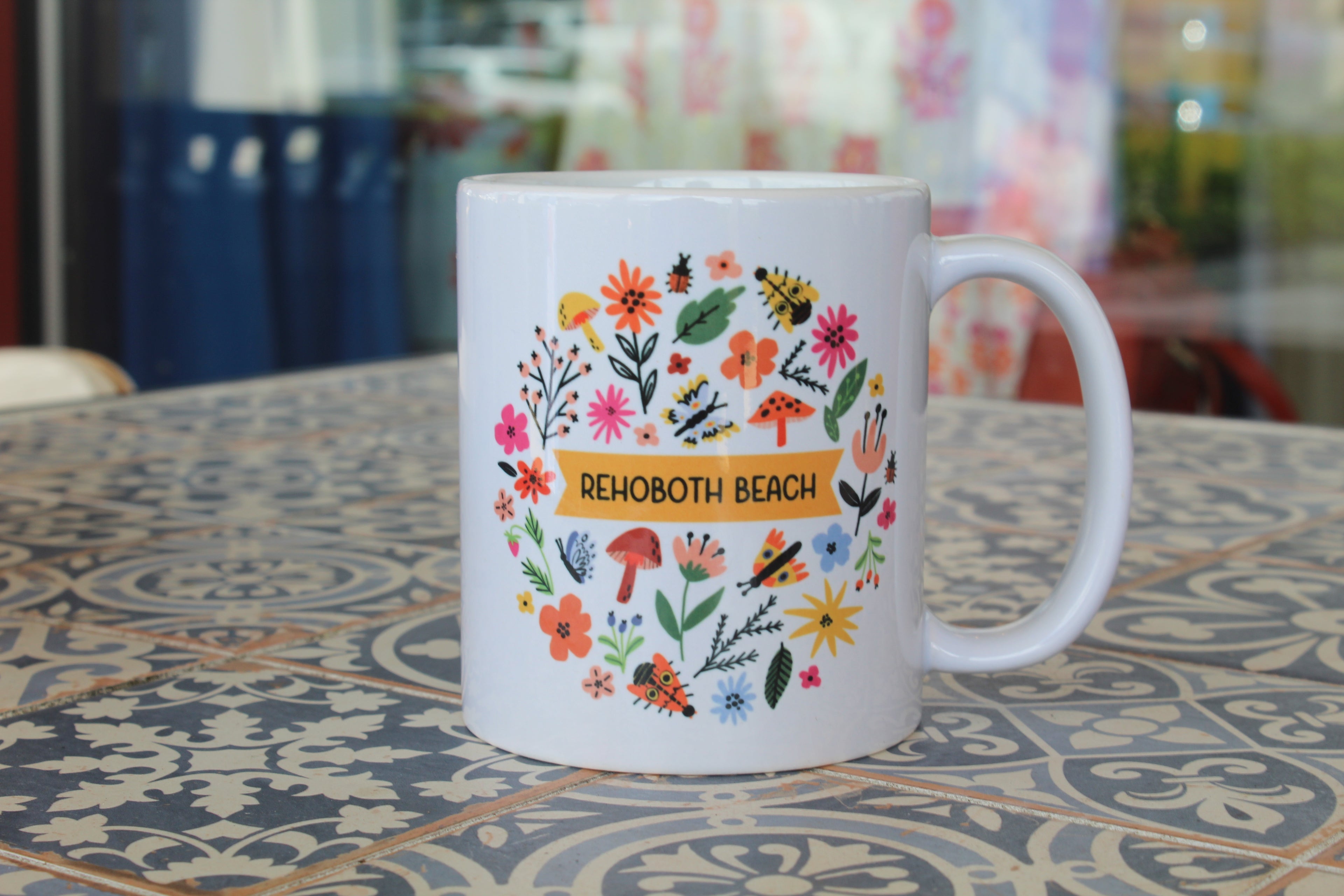 Floral Rehoboth Beach Mug