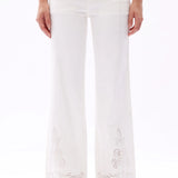Embroidered Wide Leg Jeans