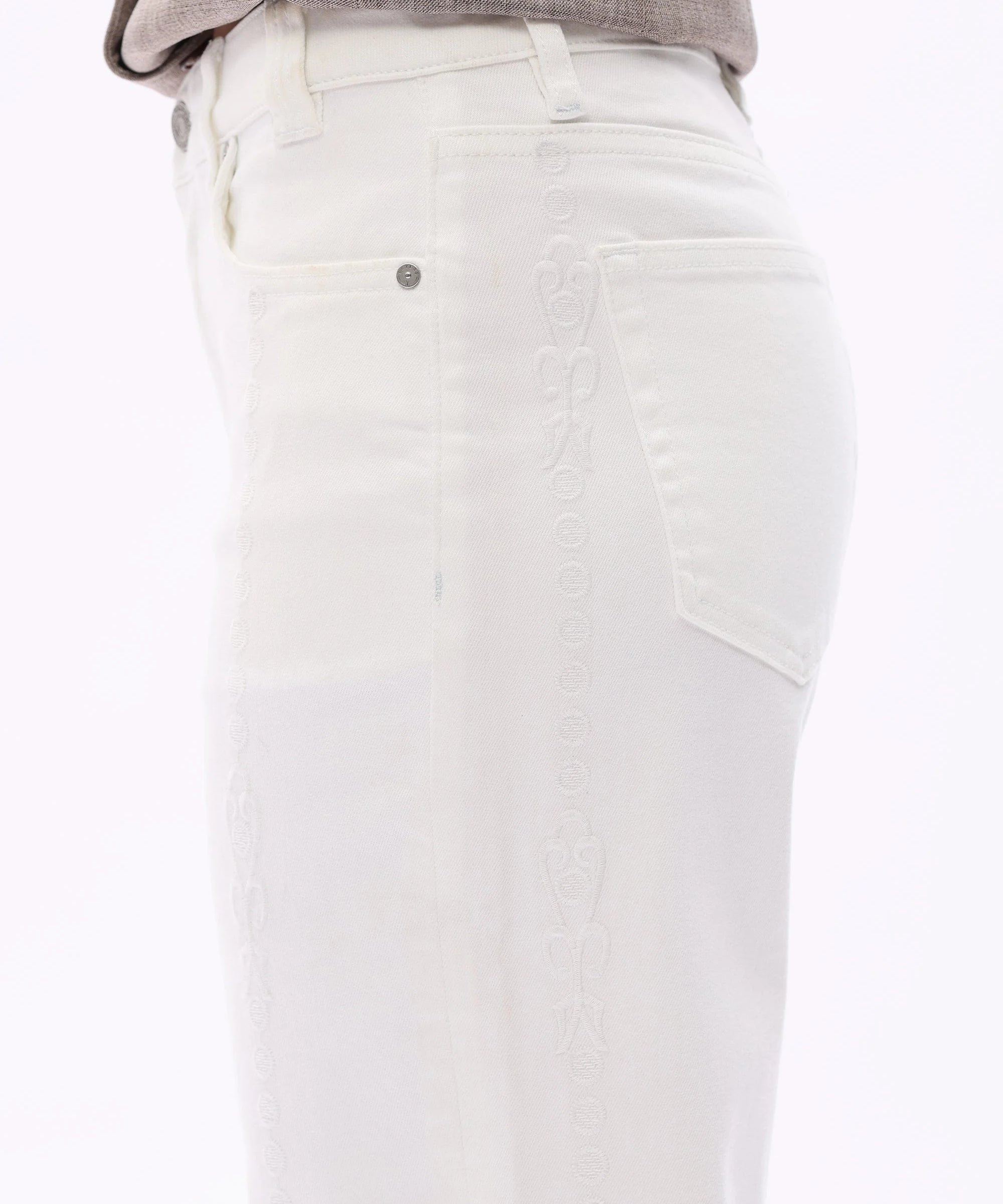 Embroidered Wide Leg Jeans