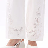 Embroidered Wide Leg Jeans