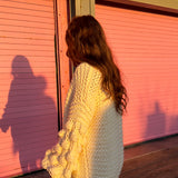 Knit Cardigan with Bauble Sleeves