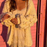 Knit Cardigan with Bauble Sleeves