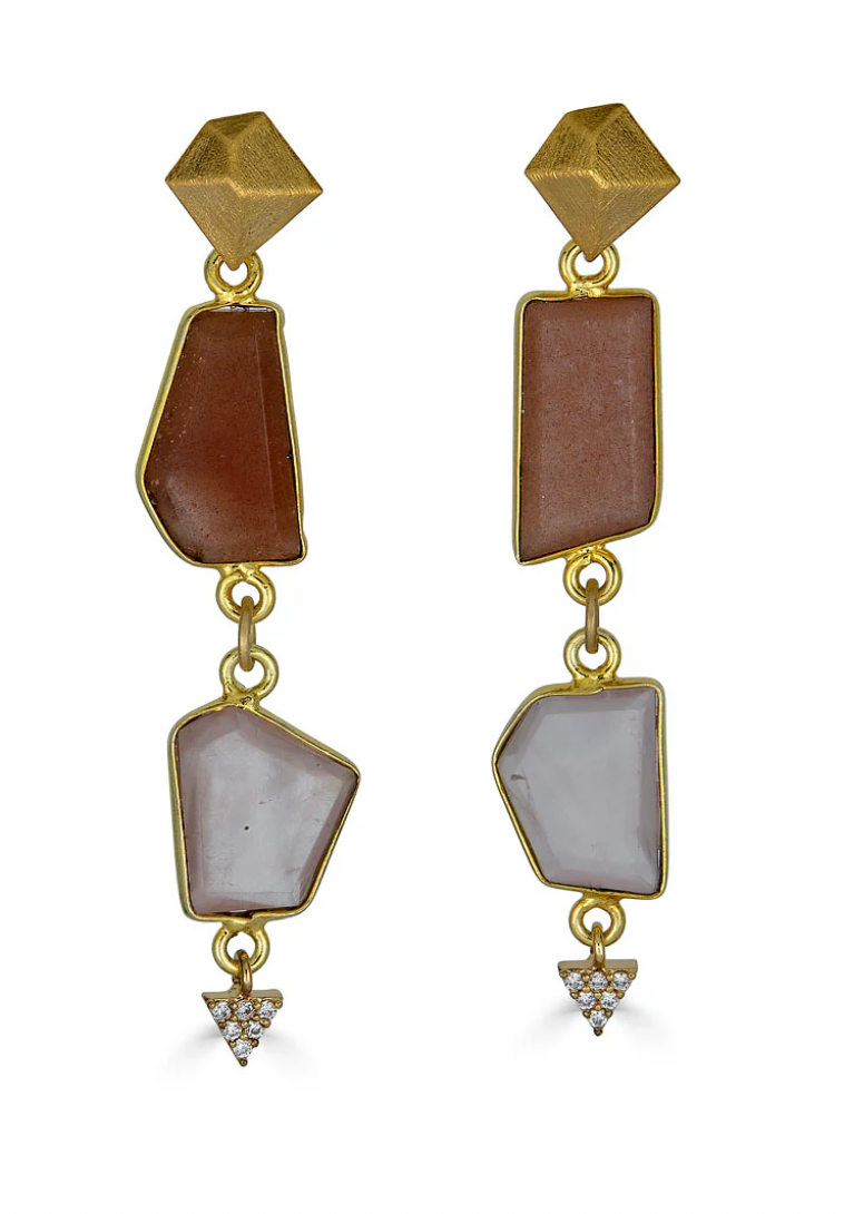 Peach Moonstone Earrings
