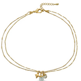 Delicate Gold Charm & Gemstone Necklace