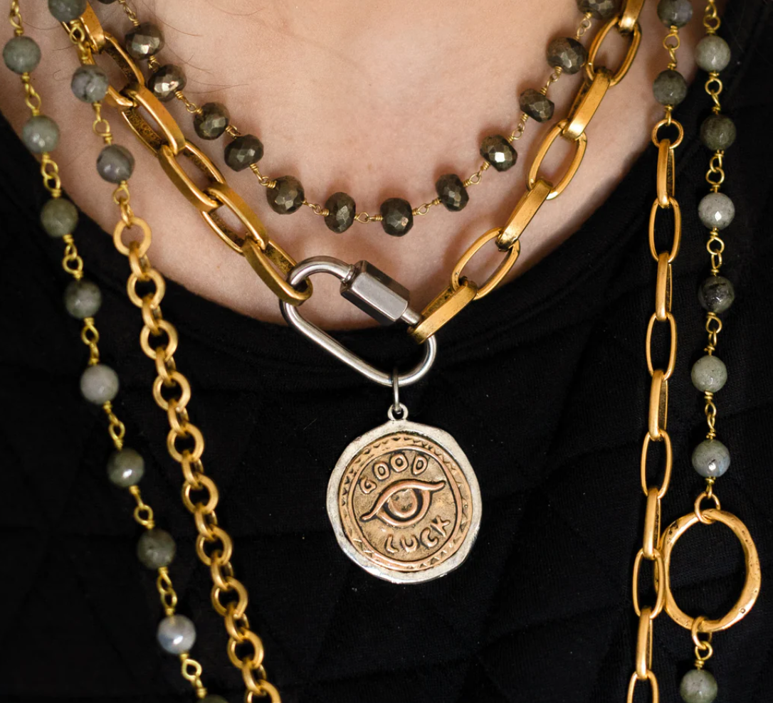 Matte Gold Book Chain Necklace