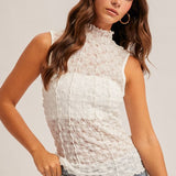 Ruched Eyelet Top