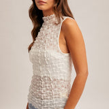 Ruched Eyelet Top