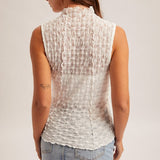 Ruched Eyelet Top