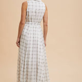 Checkered Lapel Button Down Dress