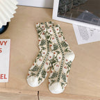 Vintage Embossed Floral Socks