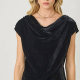 61197 Velvet Cowl Neck Top