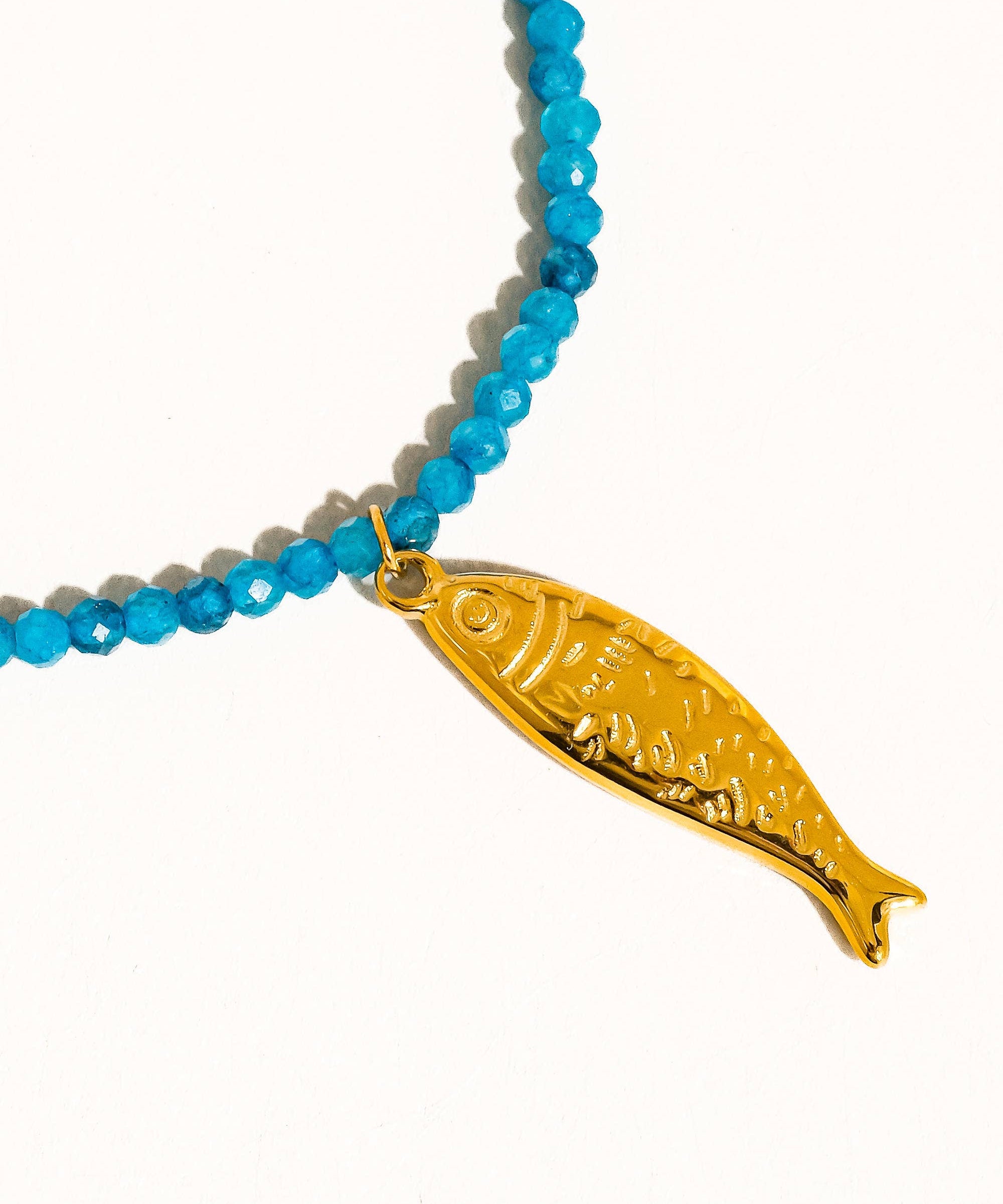 Sasha 18K Gold Non-Tarnish Fish Beaded Necklace
