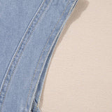High Waist Denim Babydoll Dress