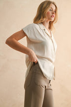 Button Down Rolled Sleeve Shirt