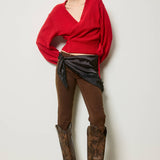Wrap Tie Knit Sweater