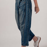 Light Dirty Wash Barrel Leg Jeans