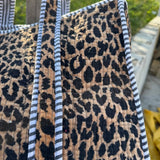 Artisan-Made Velvet Leopard Print Tote Bag