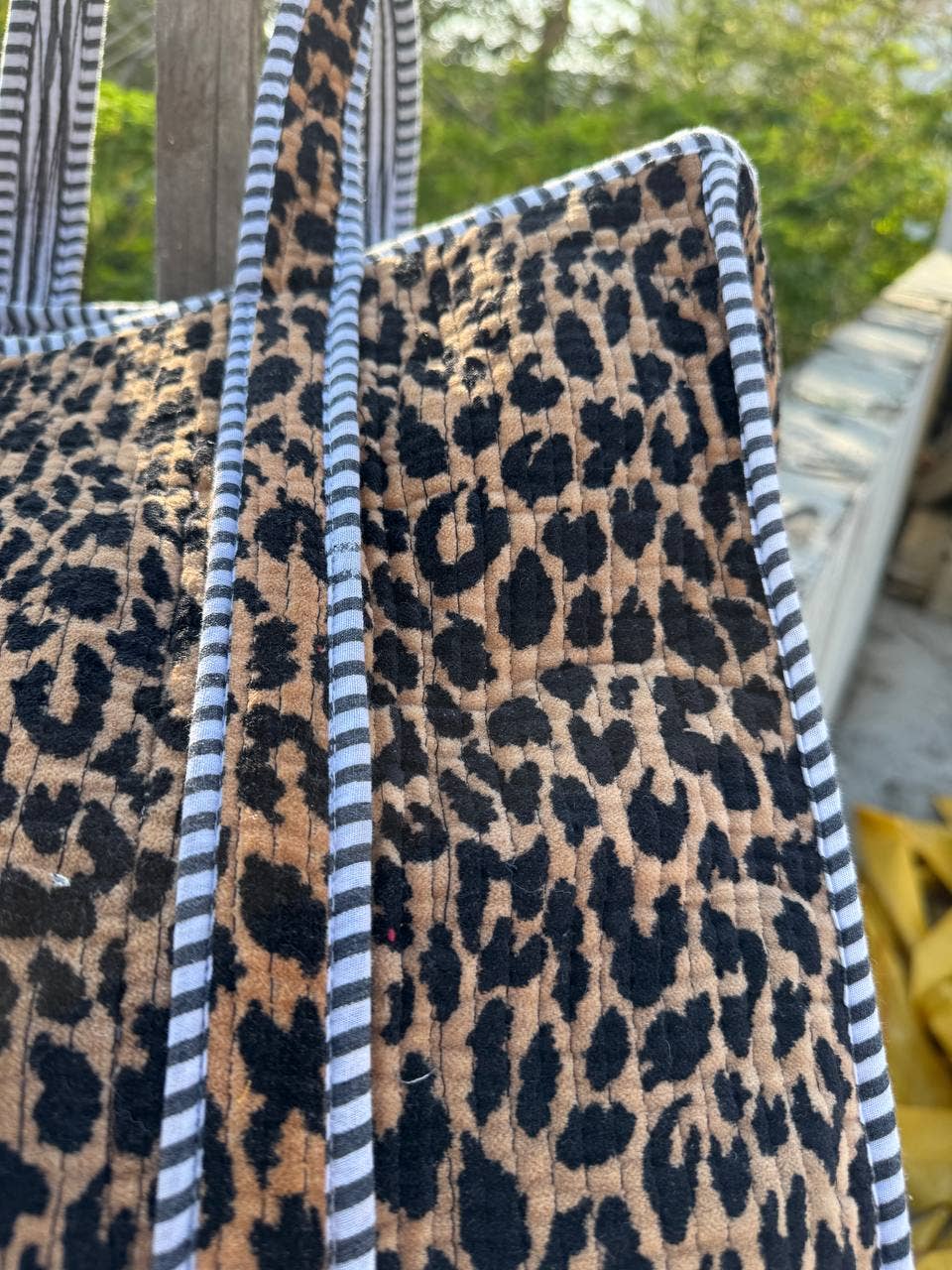Artisan-Made Velvet Leopard Print Tote Bag
