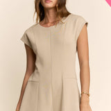 Plus - Soft Knit Seamed Cap Sleeve Wide-Leg Jumpsuit