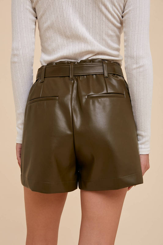 Vegan Leather Shorts