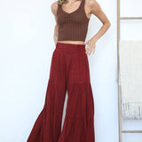 B3690-ASIS WIDE LEG PANTS WITH V YOKE WAIST BAND