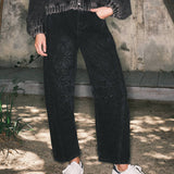 AJP5114 EMBROIDERED DETAIL COTTON BARREL PANTS