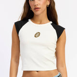 REGLAN BEADED FOOTBALL TEE