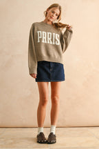 "PARIS" Beige Sweater