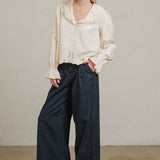 Embroidered Eyelet Collar Blouse - RT1180